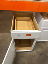 Hampton 18 in. W x 24 in. D x 34.5 in. H Assembled Base Kitchen Cabinet in Satin White with Drawer Glides