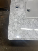 Caville 30 in. W x 22 in. D x 34 in. H Single Sink Bath Vanity in Almond Latte with Carrara Marble Top