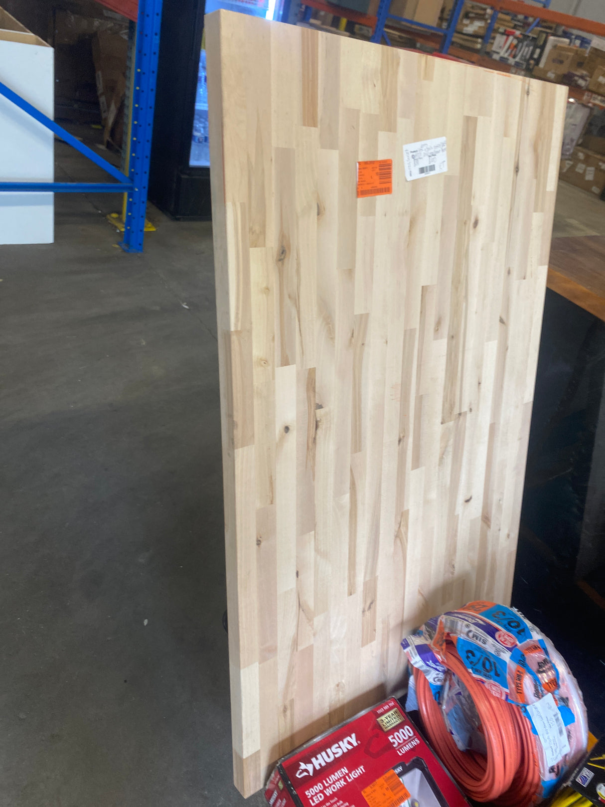 4 ft. L x 30 in. D Unfinished Birch Solid Wood Butcher Block Desktop Countertop With Eased Edge