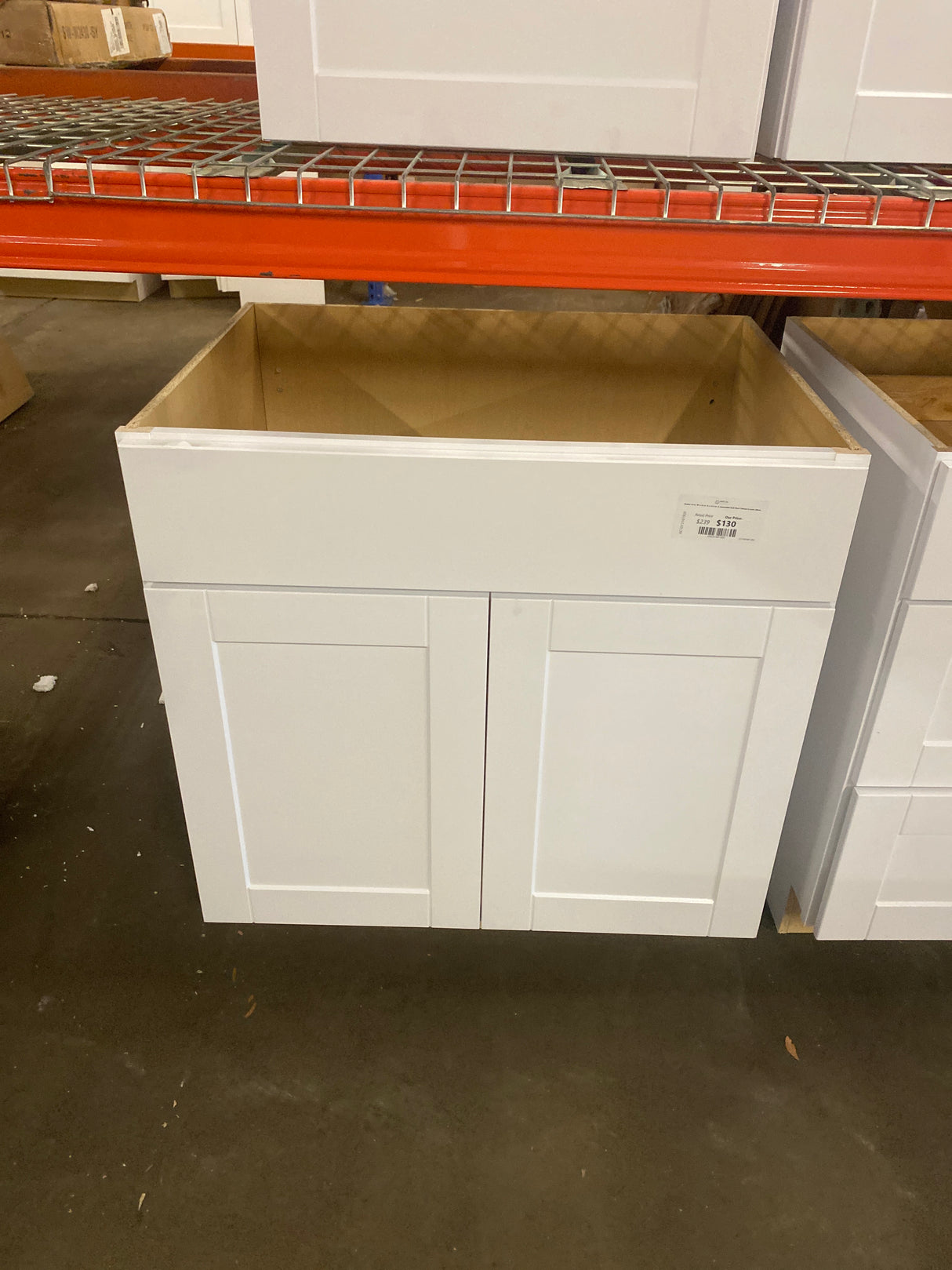 Shaker 33 in. W x 24 in. D x 34.5 in. H Assembled Sink Base Cabinet in Satin White