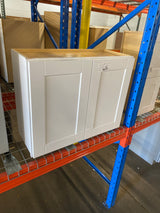 Shaker Satin White Stock Assembled Wall Bridge Kitchen Cabinet (30 in. x 23.5 in. x 12 in.)