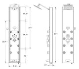 52 in. 8-Jet Shower Panel System in Mirror Silver Tempered Glass with Rainfall Shower Head LED Display Handshower