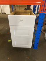 Shaker Satin White Stock Assembled Drawer Base Kitchen Cabinet with Drawer Glides (18 in. x 34.5 in. x 24 in.)