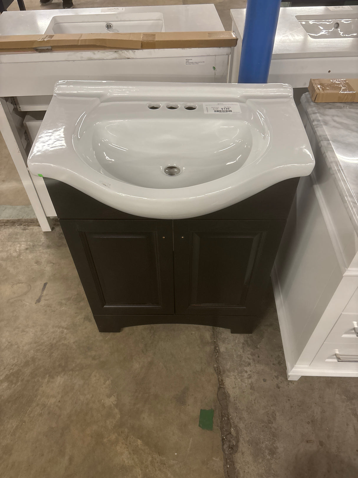 Chelsea 26 in. W x 18 in. D x 36 in. H Single Sink Freestanding Bath Vanity in Charcoal with White Porcelain Top
