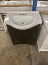 Chelsea 26 in. W x 18 in. D x 36 in. H Single Sink Freestanding Bath Vanity in Charcoal with White Porcelain Top
