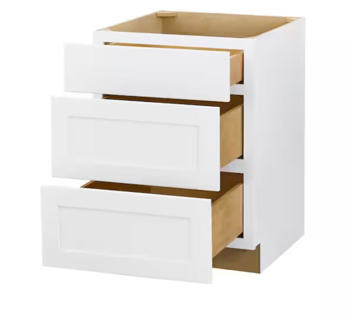 Avondale 24 in. W x 24 in. D x 34.5 in. H Ready to Assemble Plywood Shaker Drawer Base Kitchen Cabinet in Alpine White
