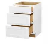 Avondale 24 in. W x 24 in. D x 34.5 in. H Ready to Assemble Plywood Shaker Drawer Base Kitchen Cabinet in Alpine White