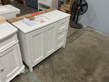 Korra 42 in. Single Sink Freestanding White Bath Vanity with White Engineered Stone Top (Assembled)