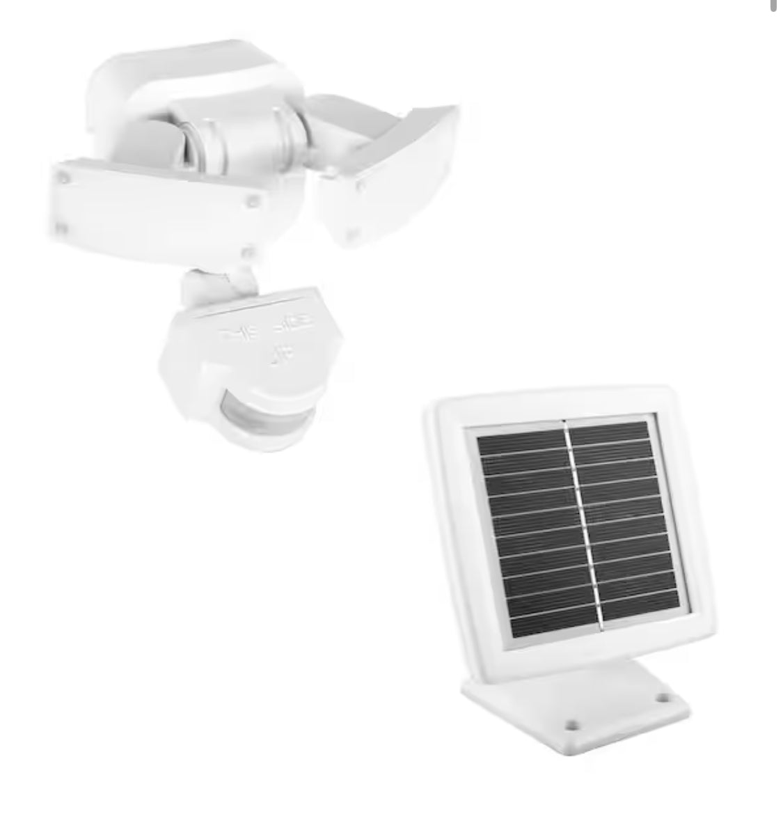 180Â° White Motion Sensor Solar Powered Outdoor 2-Head LED Security Flood Light 500 Lumens