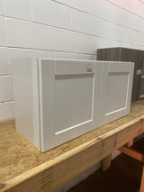 Arlington Vesper White Plywood Shaker Stock Assembled Wall Bridge Kitchen Cabinet Soft Close 36 in.W x12 in. D x18 in. H