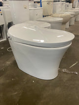 1-Piece 1/1.27 GPF High Efficiency Dual Flush Elongated Toilet in White with Heated Seat and Slow-Close, Seat Included