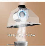 28 in. 900 CFM Convertible Insert Range Hood in Stainless Steel and White Glass with LED Lights