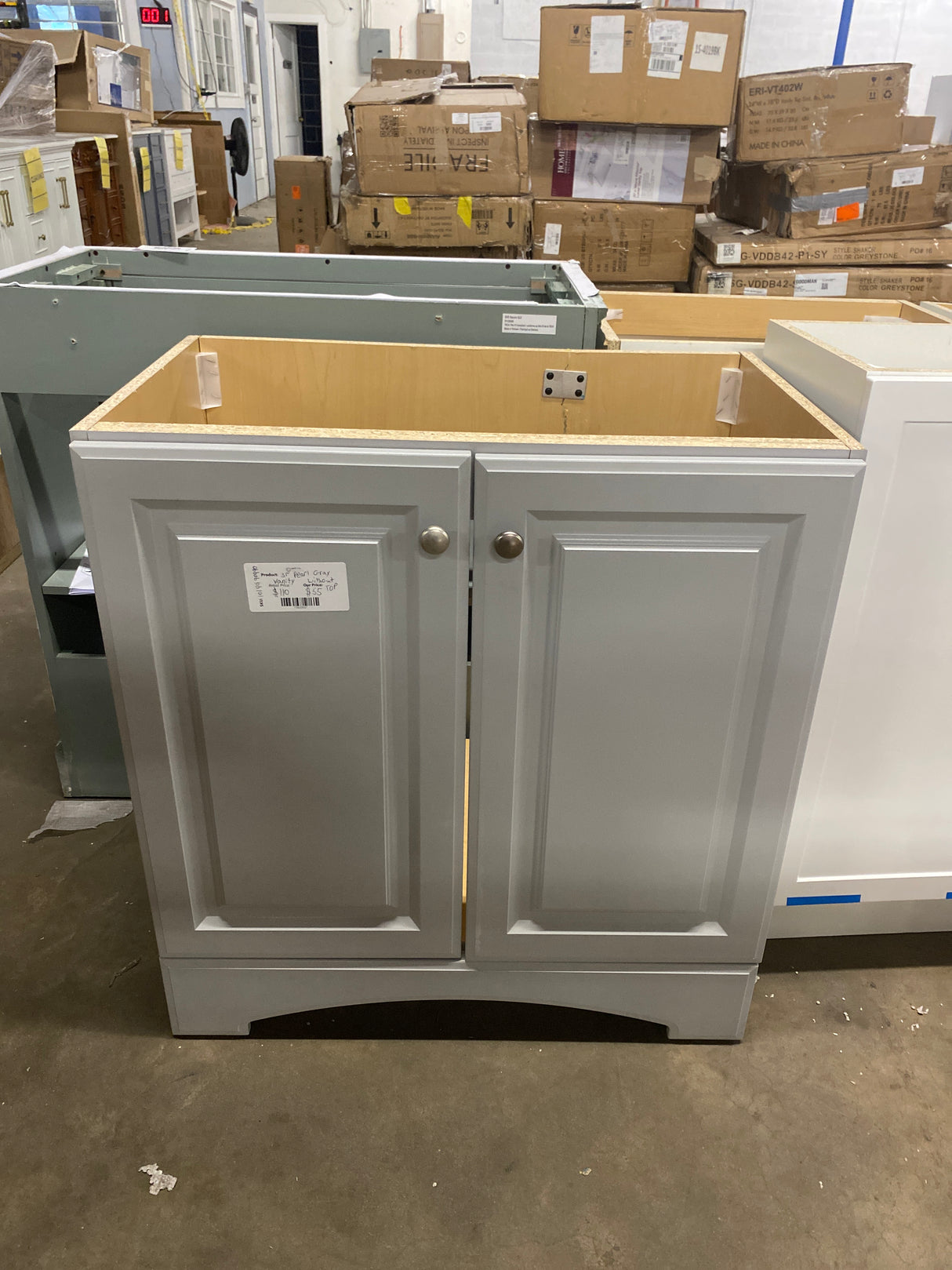 31 in. Single Sink Pearl Gray Bath Vanity Without Top(Assembled)