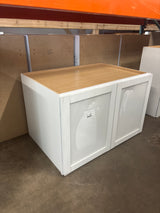 Courtland 36 in. W x 24 in. D x 23.5 in. H Assembled Shaker Wall Bridge Kitchen Cabinet in Polar White