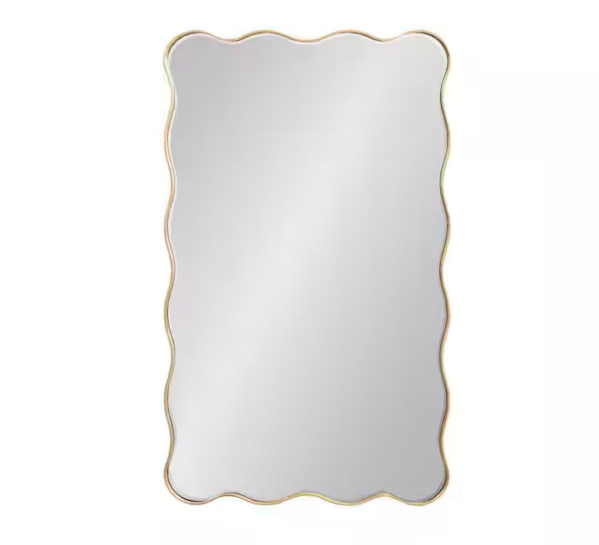 Viona Gold 24 in. W x 42 in. H MidCentury Scalloped Wood Wall Mirror