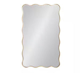 Viona Gold 24 in. W x 42 in. H MidCentury Scalloped Wood Wall Mirror