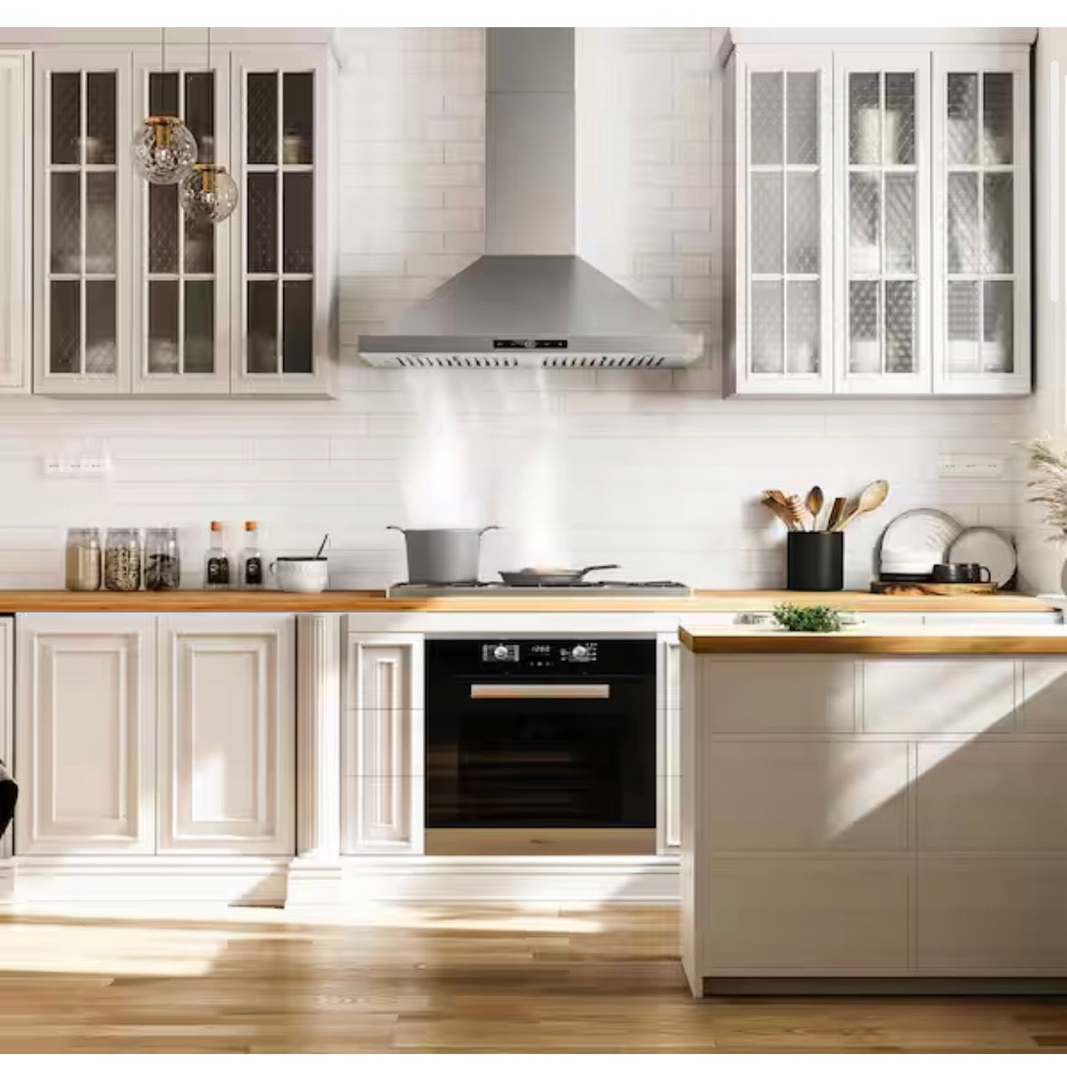 30 in. 500 CFM Ductless Convertible Wall Mount Range Hood in Stainless Steel with LED Lights, Filter and Touch Control