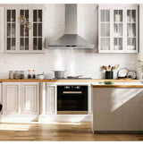 30 in. 500 CFM Ductless Convertible Wall Mount Range Hood in Stainless Steel with LED Lights, Filter and Touch Control