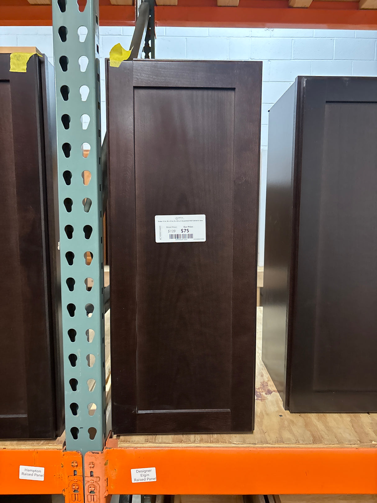 Shaker 12 in. W x 12 in. D x 30 in. H Assembled Wall Cabinet in Java
