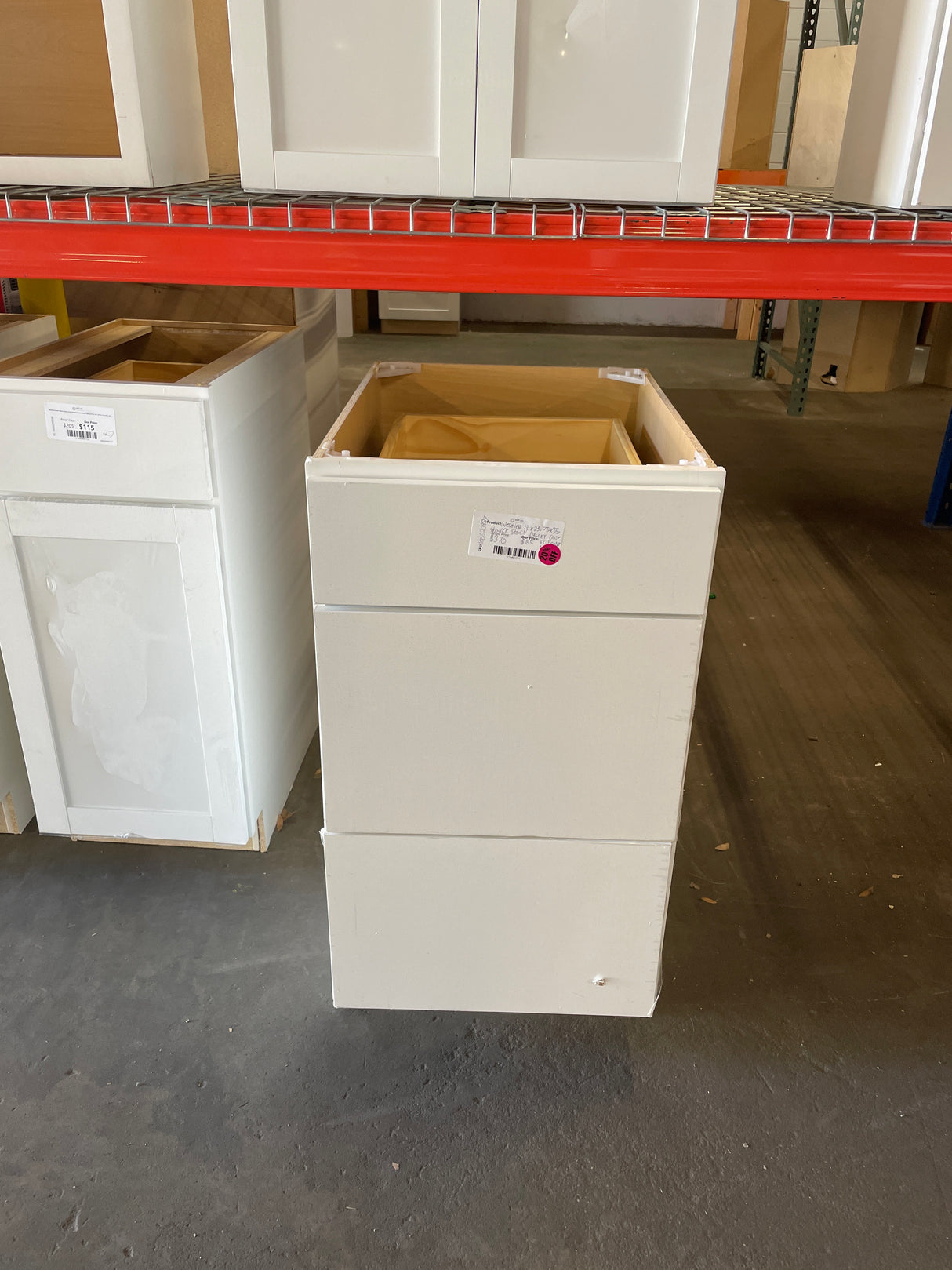 Westfield 18 in. W x 23.75 in. D x 35 in. H Shaker Stock Drawer Base Kitchen Cabinet in Feather White