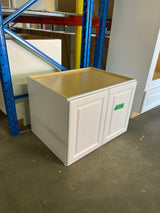 Hampton 33 in. W x 24 in. D x 96 in. H Assembled Double Oven Cabinet in Satin White