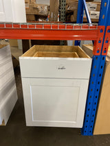 Shaker Satin White Stock Assembled Base Kitchen Cabinet with Ball-Bearing Drawer Glides (21 in. x 34.5 in. x 24 in.) (Copy)