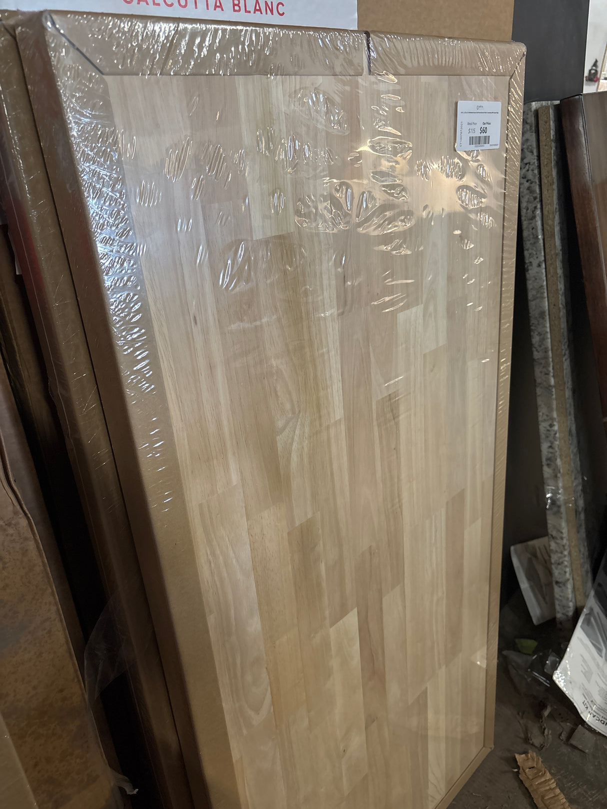 4 ft. L x 25 in. D Unfinished Hevea Solid Wood Butcher Block Countertop With Square Edge