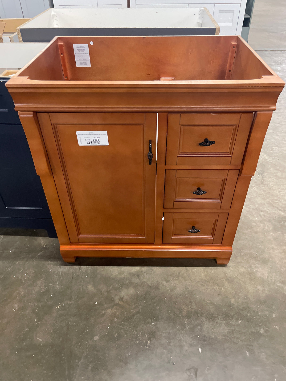 Naples 30 in. W x 21.63 in. D x 34 in. H Bath Vanity Cabinet without Top in Warm Cinnamon