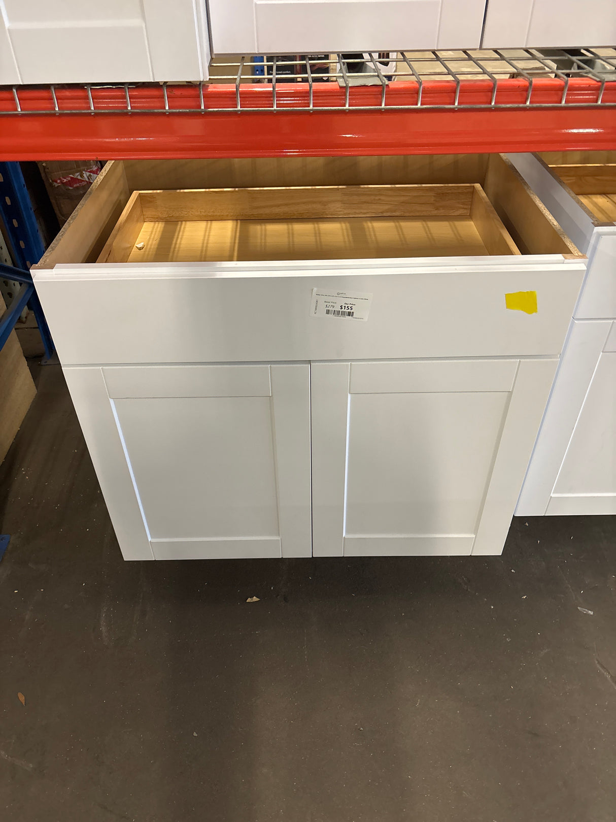 Shaker 36 in. W x 24 in. D x 34.5 in. H Assembled Base Cabinet in Satin White