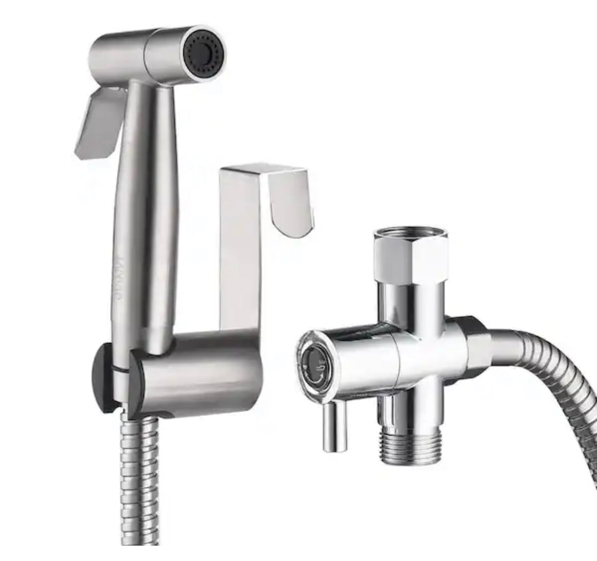 Stainless Steel Handheld Bidet Sprayer Bidet Attachment with Hose for Toilet, Silver Handheld Cloth Diaper Sprayer