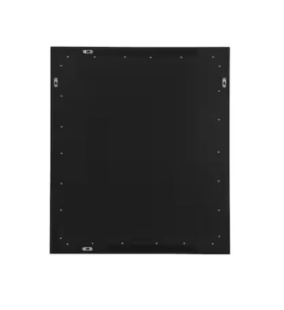 Timeless Home 30 in. W x 36 in. H x Modern Wood Framed Rectangle Black Mirror