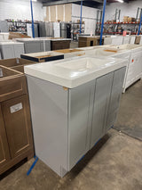 Bannister 37 in. W x 19 in. D x 35 in. H Single Sink Bath Vanity in Pearl Gray with White Cultured Marble Top