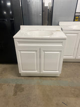 Glensford 30 in. W x 22 in. D x 34 in. H Bath Vanity Cabinet with Top in White