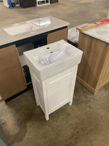 Arvesen 18 in. W x 12 in. D Vanity in White with Ceramic Vanity Top in White with White Sink