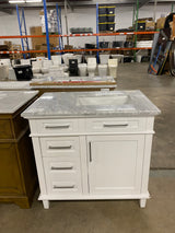 Sonoma 36 in. W x 22 in. D x 34 in. H Bath Vanity in White with White Carrara Marble Top