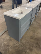 Hailey 31 in. Single Sink Laguna Blue Bath Vanity with White Cultured Marble Top (Assembled)