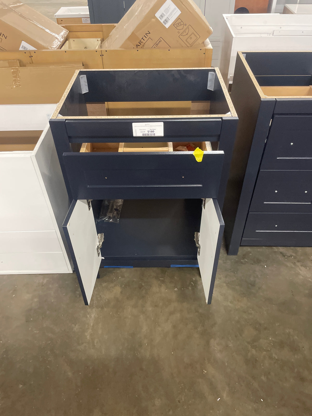 Clady 25 in. W x 19 in. D x 35 in. H Single Sink Bath Vanity in Deep Blue without Top