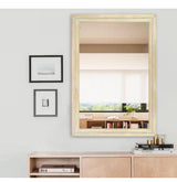 28 in. W x 48 in. H Bohemian Carved Beaded Rectangular Wood Frame Wall Mirror Decorative Mirror