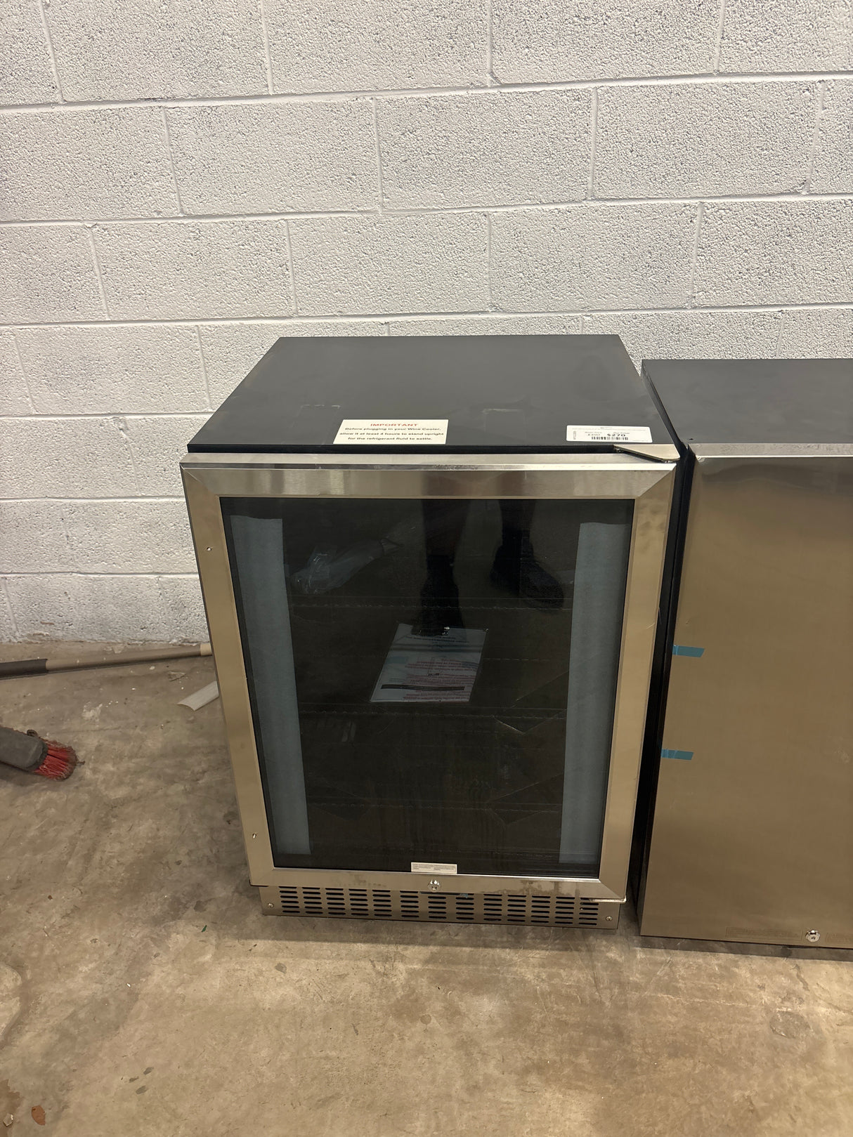 23.43 in. Single Zone 46 Bottle and 156 Cans Freestanding/Built-In Beverage and Wine Cooler in Black Stainless Steel