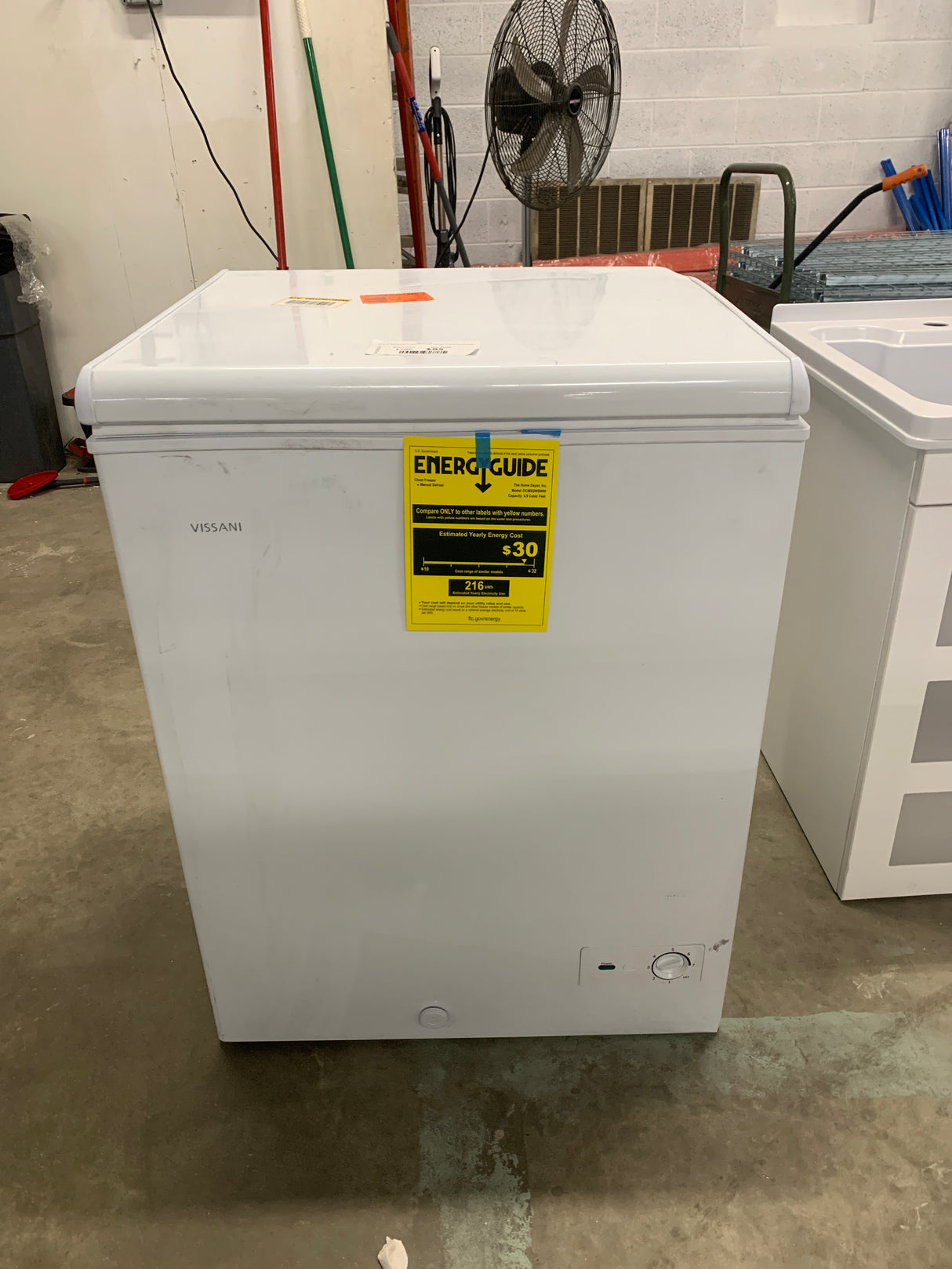 5.0 cu. ft. Manual Defrost Chest Freezer with LED Light in White Garage Ready