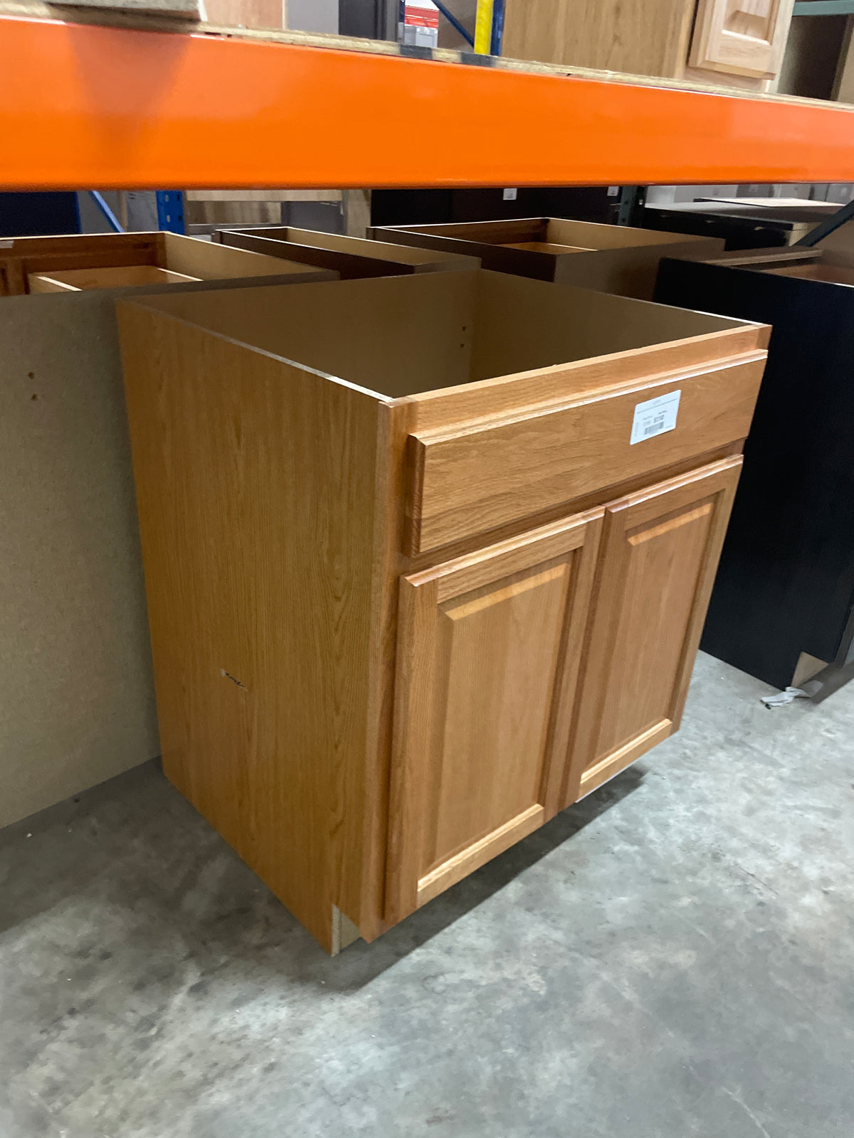 Hampton 30 in. W x 24 in. D x 34.5 in. H Assembled Sink Base Kitchen Cabinet in Medium Oak