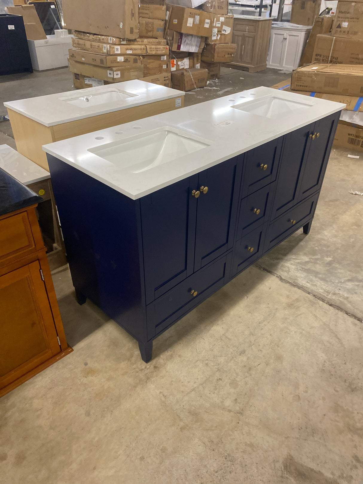 Liberty & Luxe Vanity 60"x22"x34" in Blue