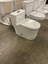 One-Piece 1.28 GPF Dual Flush Elongated Toilet in Glossy White (Seat Included)