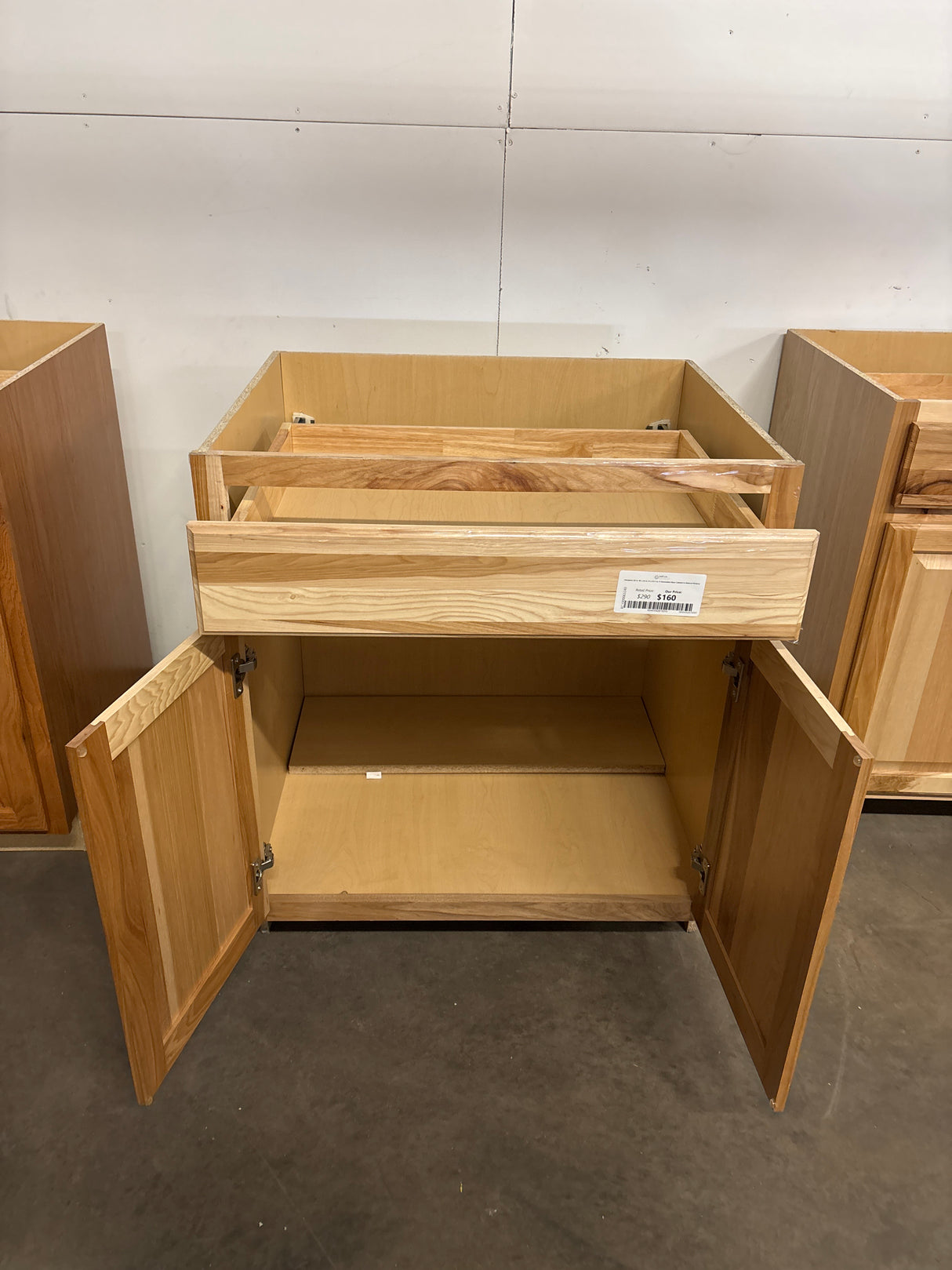 Hampton 30 in. W x 24 in. D x 34.5 in. H Assembled Base Cabinet in Natural Hickory