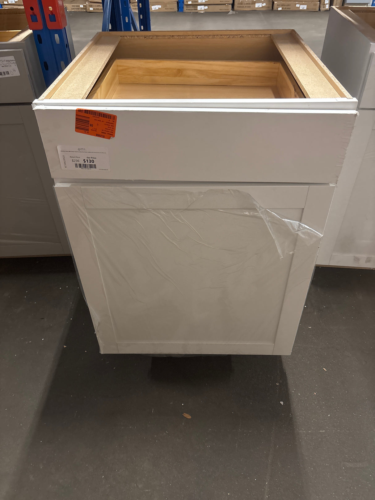 Westfield Feather White Shaker Stock Assembled Base Kitchen Cabinet (24 in. W x 23.75 in. D x 35 in. H)