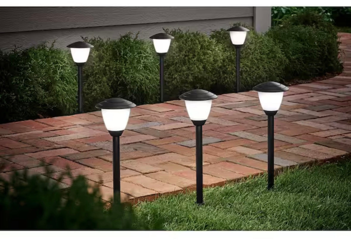 Lamar Park 10-Watt Equivalent Low Voltage Black Integrated LED Outdoor Path Lights with Easy Clip Connectors (6-Pack)