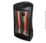 1500-Watt Black Electric Tower Quartz Infrared Space Heater with Thermostat