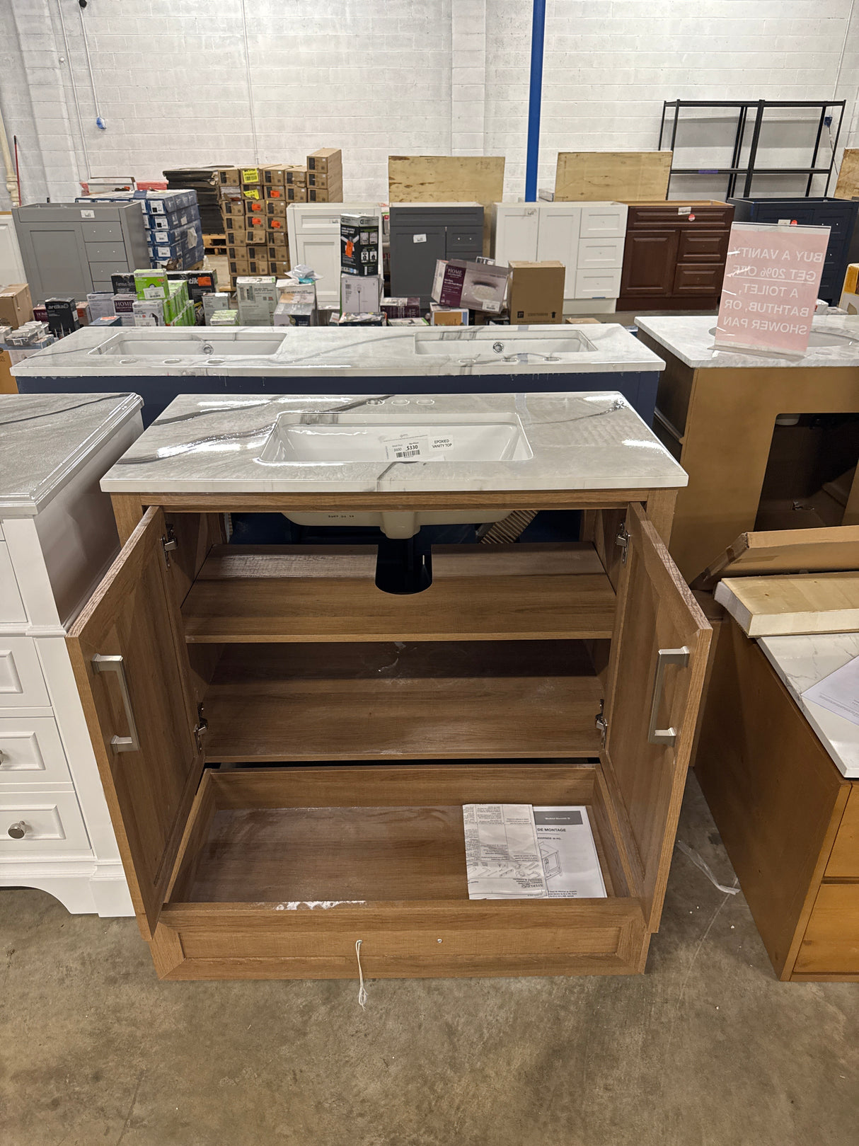 Moorside 36 in. W x 19 in. D x 34.5 in. H Single Sink Bath Vanity in Sweet Maple with White Engineered Stone Top