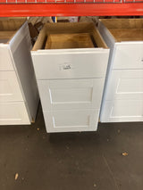 Shaker Satin White Stock Assembled Drawer Base Kitchen Cabinet with Drawer Glides (18 in. x 34.5 in. x 24 in.)