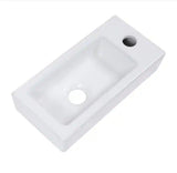 15 in. W x 7 in. D Ceramic Wall Mount Bathroom Rectangular Vessel Sink in White with Single Faucet Hole
